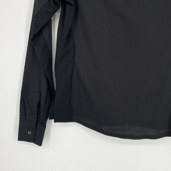Betabrand Mind The Gap Button Down Cotton Shirt Top Black Women's Size Medium - Picture 7 of 10